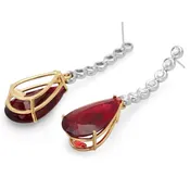 14k 21.50ct Tourmaline 0.60ct Diamond Earrings