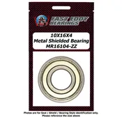 10x16x4 Metal Shielded Bearing MR16104-ZZ