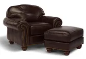Flexsteel Bexley Leather Chair and Ottoman