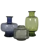 1950s Holmegaard Blown Glass Grouping 3 pcs. by Per Lutken Denmark