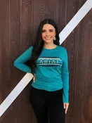 ARIAT – Ariat Women  Serape Tee ( TEAL GREEN HEATHER)