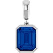 14K Rose Lab-Grown Blue Sapphire Pendant