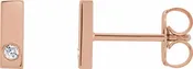 14K Rose .03 CTW Diamond Bar Earring