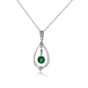 14KW Emerald & Diamond Pendant