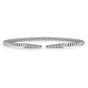 14K White Gold Diamond Spikes Split Bangle