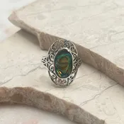 Abalone Oval Medallion Ring
