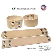Adjustable Leather Bracelets Blank 1.5"-6 Packs