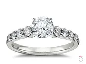 0.92 Carat H Color VS1 Clarity Round Diamond Engagement Ring GIA Report
