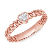 0.25CT Heart-Shaped Diamond Chain Ring