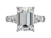 5 Carat Emerald Cut Three Stone Ring