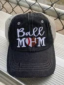 Ball Mom BB/FB Football Baseball Heart Half Football Mom Half Baseball MOM Mesh Embroidered MESH Hat Baseball Football Mom Trucker Cap Trucker Hat -322