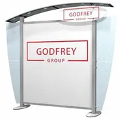 10' Hybrid Trade Show Display With Arch Canopy & Downlighting