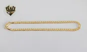 (1-0019) Gold Laminate - 4mm DC Curb Link Anklet - 10" - BGF