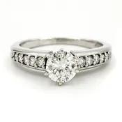 Estate Platinum Engagement Ring With 0.60 Carat Round Brilliant Cut Diamond EGL – H VS2