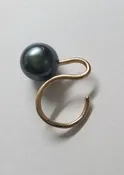 10k Gold Tahitian Pearl Single Ear Cuff