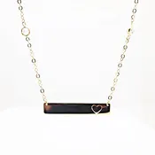 14k Engravable Bar CZ Station Necklace