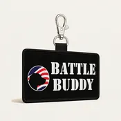 Battle Buddy Patch Tag - Patriotic Design - Clip On - American Flag