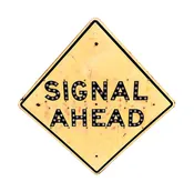 1959 California Highway 'Signal Ahead' Sign with Reflectors