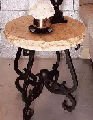 24" Peach Travertine Side Table