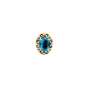 10KY Blue Topaz Art Deco Filigree Slide