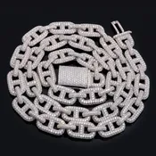 12mm Moissanite Iced-out Mariner Chain – 925 Sterling Silver