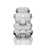 12 oz Clear Glass Honey Bear Jar, 58mm