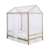 Altadena Full Canopy Bed With LED Lighting Matte Gold