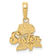 14k ” Sister” Rose Pendant