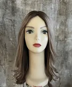 24” European Human Hair Skin Top Wig – Rooted Blonde – Natural Look
