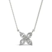 14k Diamond Petal Necklace 1/3ct.