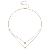 0.16ct 14k Rose Gold Diamond Pave Circle Necklace