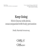 Keep Going-SSAA — M&S Music