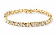 10kt yellow gold diamond 8" bracelet