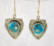 Blue Turquoise Stone Earrings