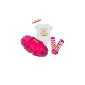 4 Piece Hot Pink & Gold 1/2 Birthday Set — Sparkles Boutique