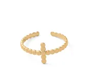 Beaded Cross Adjustable Ring