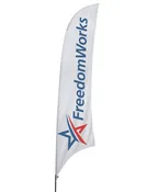17' Custom Feather Flag with Ground Spike - 2 Color Printing