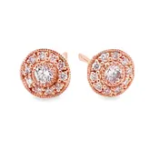 14K ROSE GOLD DIAMOND EARRINGS  #150-00382