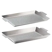 2 Piece Outdoor Roasting Grill Pan Set