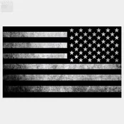 Black & Gray American Flag Sticker