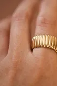 18k Gold Plated Waterproof Stainless Steel Adjustable Ring