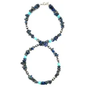 Crested Butte Lapis Lazuli Silver Chip Beaded Necklace
