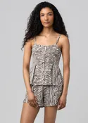 Blank Nyc Down Under-Brown Combo Top
