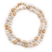 Bubbles 81 golden pearl necklace