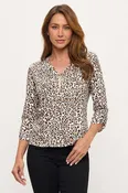 ANIMAL PRINT SQUARE ZIPPER SHIRT