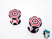 Acrylic Red/Black Plugs (00 gauge)