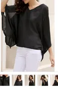 Alluring v-neck solid color hollow blouse