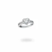 1.00ctw Heart Shaped Diamond Halo Engagement Ring in 14kt White Gold