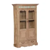 2 Door Teak Cabinet with Glass