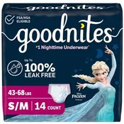 S-M - GoodNites Bedtime Bedwetting Underwear for Girls
